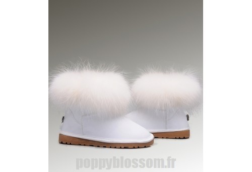 Authentique Ugg-233 ??Mini fourrure de renard blanc Bottes